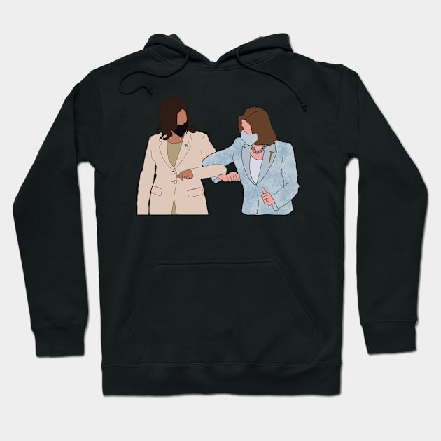 VP Harris and Speaker Pelosi Elbow Bump Hoodie by GrellenDraws